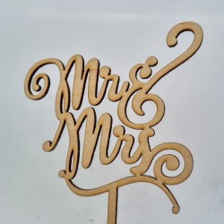 Topper pentru tort - ''Mr. & Mrs." din lemn