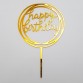 Topper pentru tort - ''Happy birthday'' - auriu