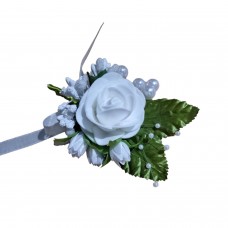 Floare de pus in piept alba 10cm
