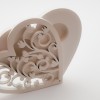 Cutie verighete in forma de inima din lemn