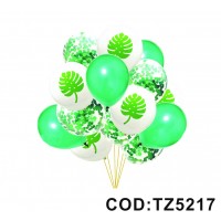 Set baloane latex Frunze si confetti